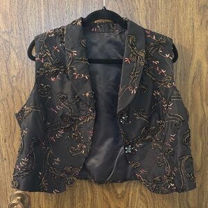 Elegant Black Floral Women's Vest